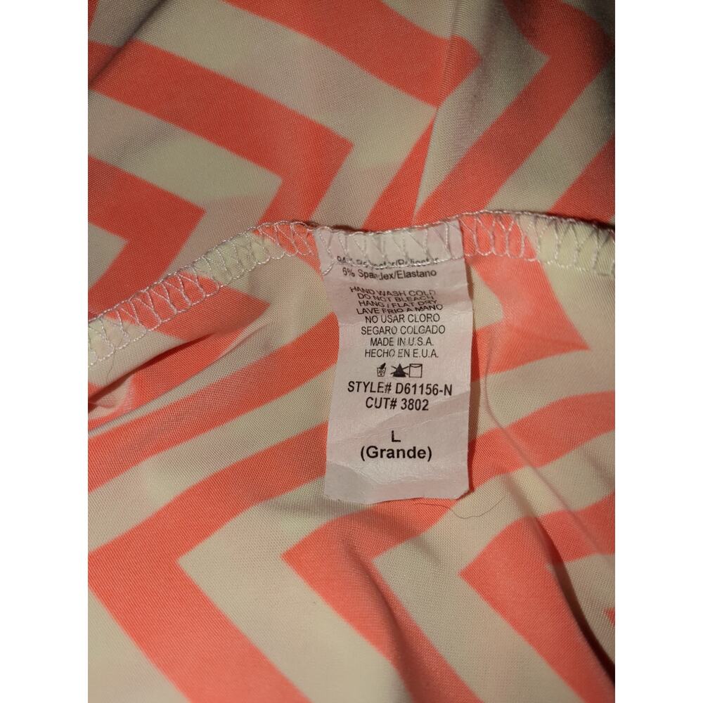 Large Yetts Los Angeles orange cream Chevron women's strapless maxi dress #13 - Picture 5 of 5